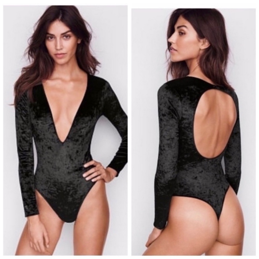 NWT Victoria Secret crushed velvet body suit size M/L